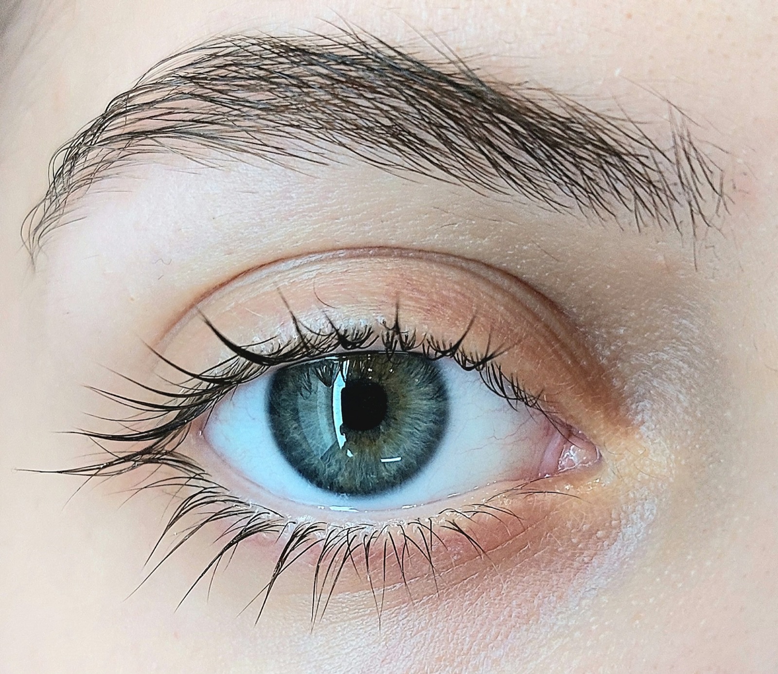 Natural lashes before extensions
